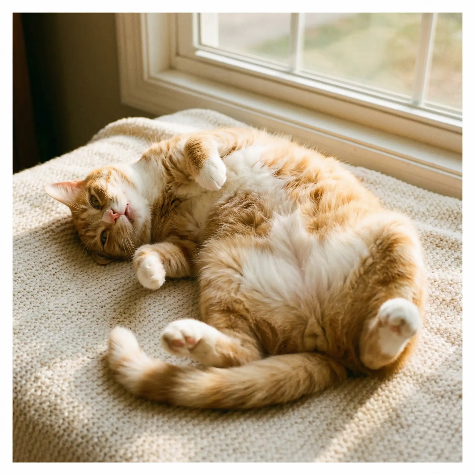 猫咪仰躺露出肚皮 - 抗倭奇侠